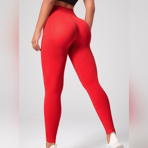 Velocity High Waist Sport Leggings - Red - Picture 4 of 5